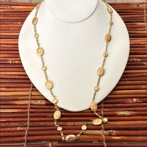 Lia Sophia Gold Oval Necklace 31”-34”